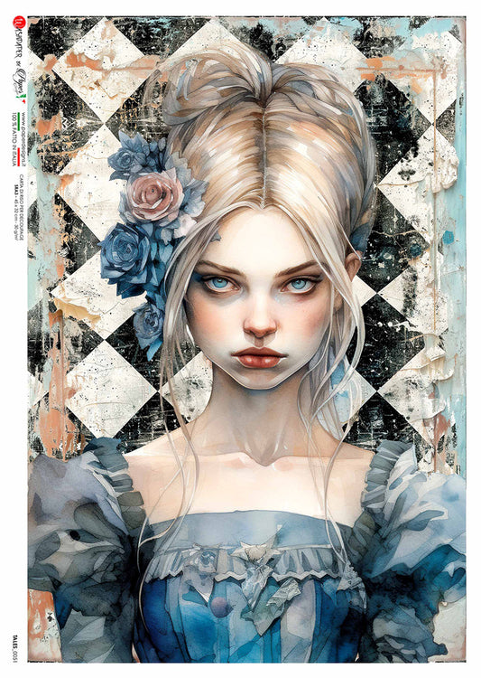 Paper Designs Dark Alice Rice Paper A3