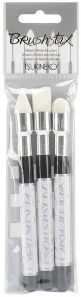 Brushstix Mixed Media Brushes 3 Pack size