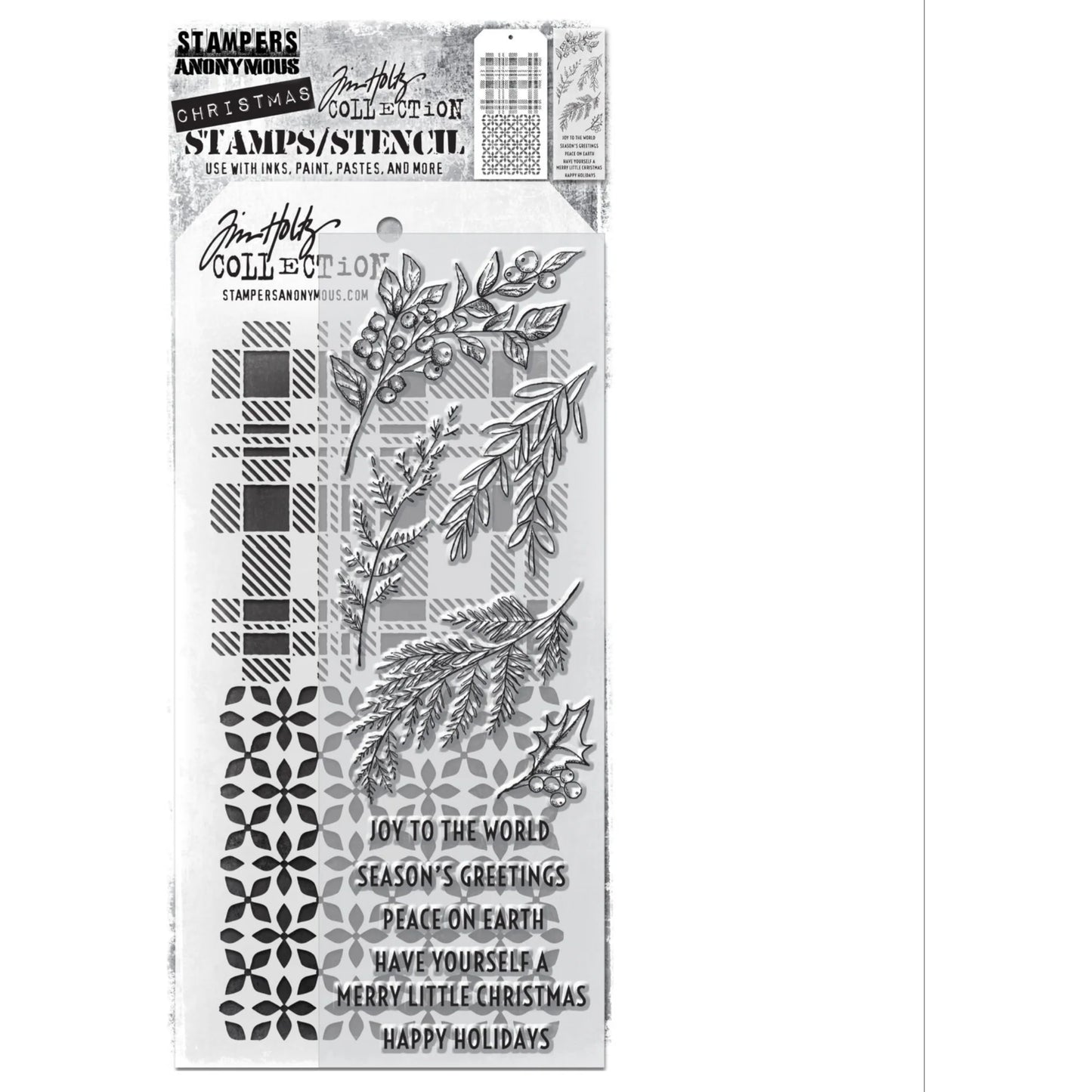 Tim Holtz & Stampers Anonymous Mixed Media - Sketch Greenery, Plaid, and Nordic