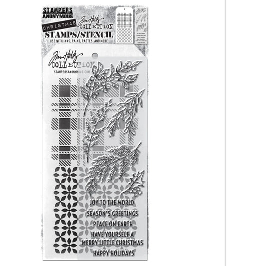 Tim Holtz & Stampers Anonymous Mixed Media - Sketch Greenery, Plaid, and Nordic