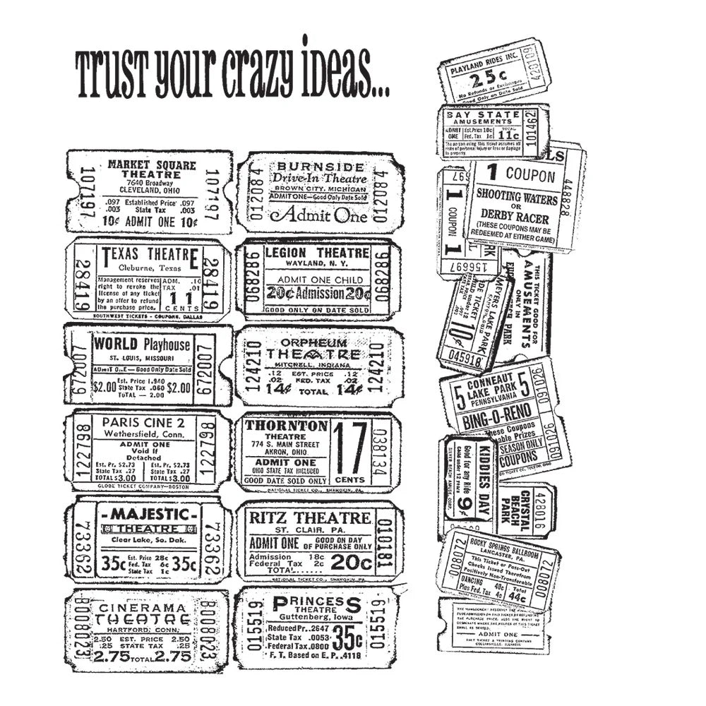Stampers Anonymous & Tim Holtz - Rubber Cling Stamp,  Admit One