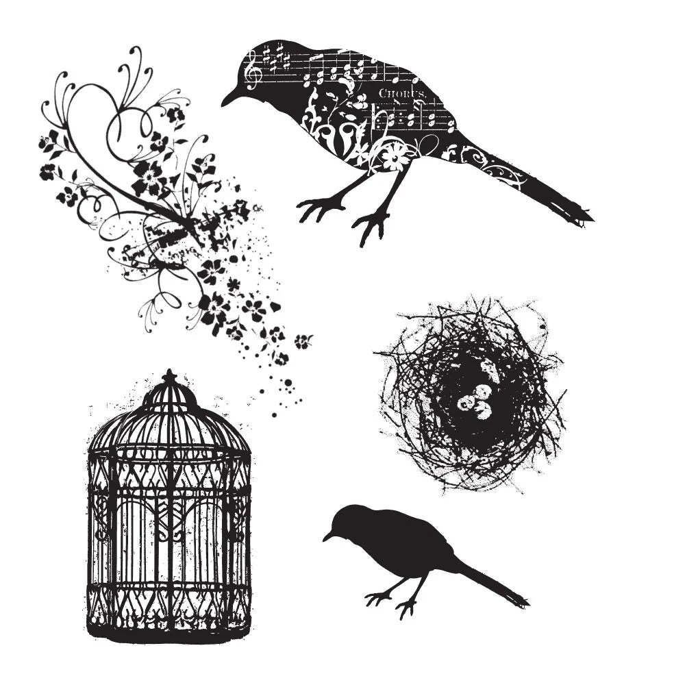 Stampers Anonymous - Tim Holtz - Cling Mounted Rubber Stamps - Artful Flight