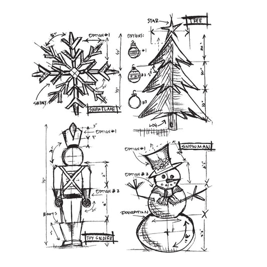 Tim Holtz & Stampers Anonymous - Christmas Blueprint
