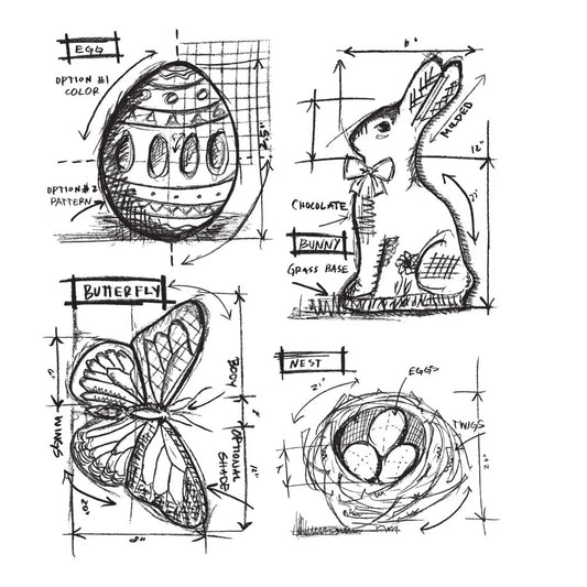 Tim Holtz Stampers Anonymous Easter Blueprint