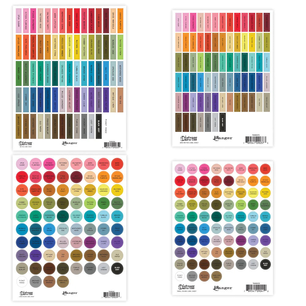 Tim Holtz & Ranger - Distress Label Assorted Sheets Black Letters