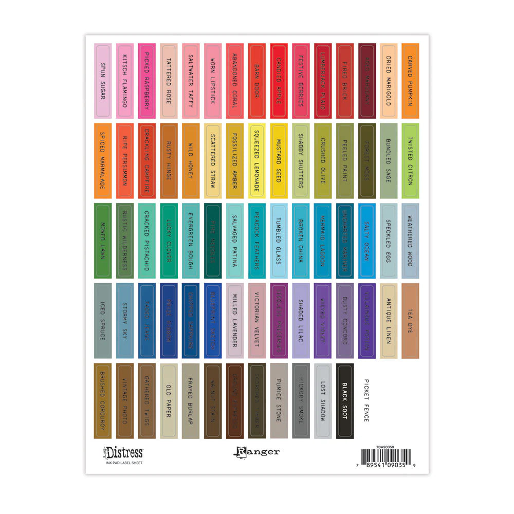 Tim Holtz & Ranger - Distress Label Ink Pad Sheets Black Printing