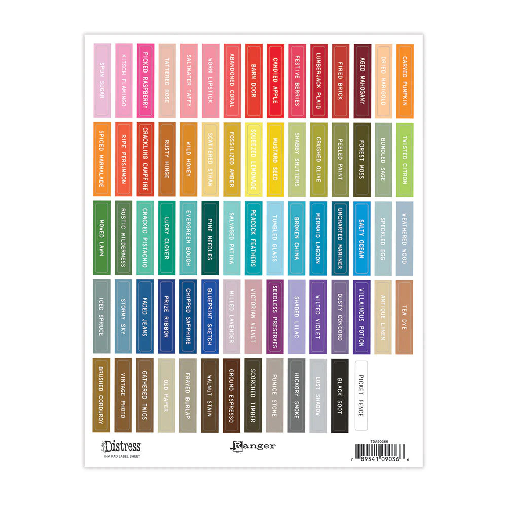 Tim Holtz & Ranger - Distress Label Ink Pad Sheets White Printing