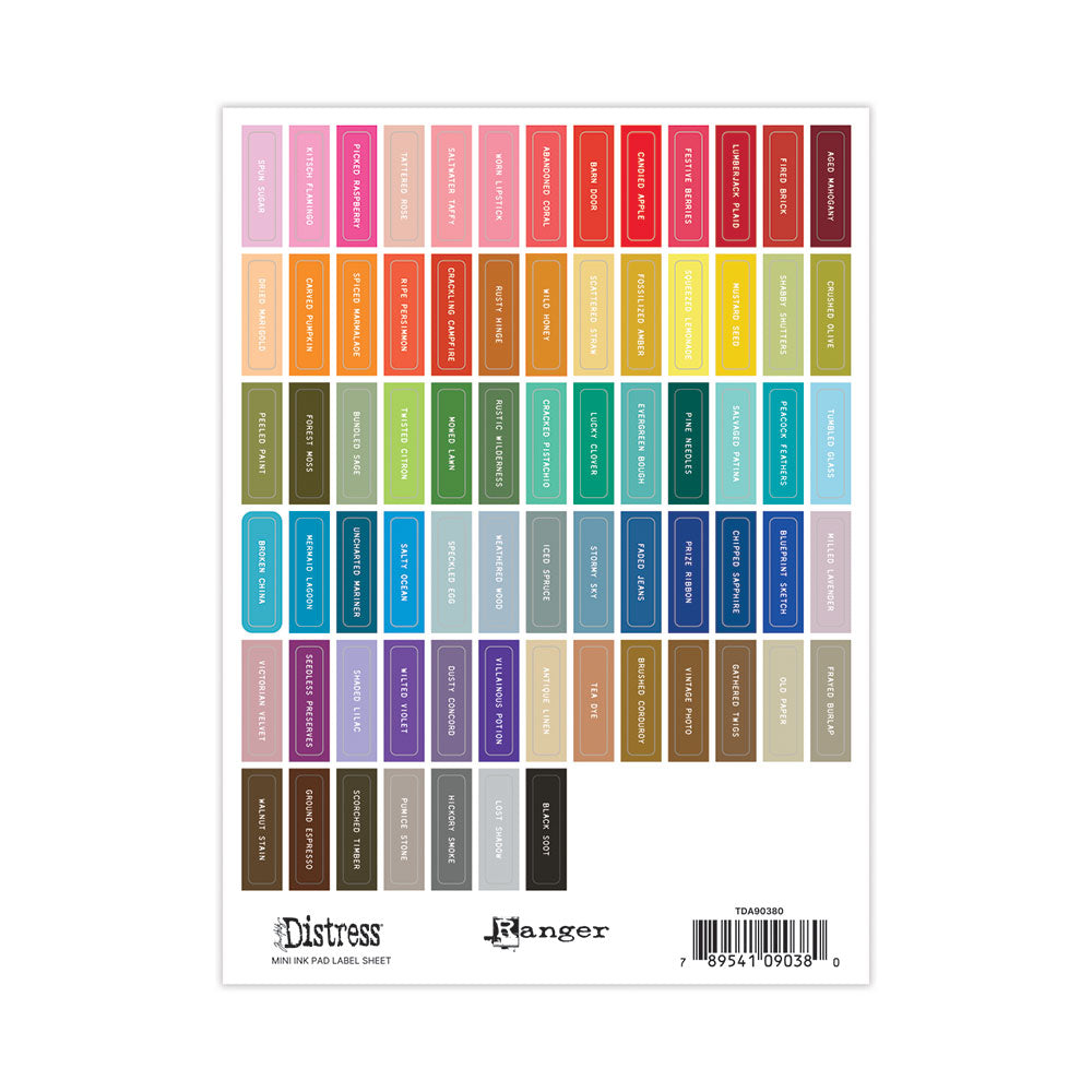 Tim Holtz & Ranger - Distress Label Mini Ink Pad Sheets White Printing