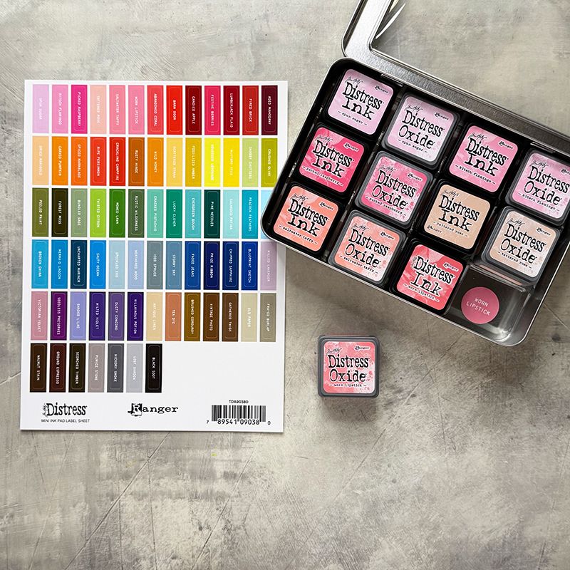 Tim Holtz & Ranger - Distress Label Mini Ink Pad Sheets White Printing