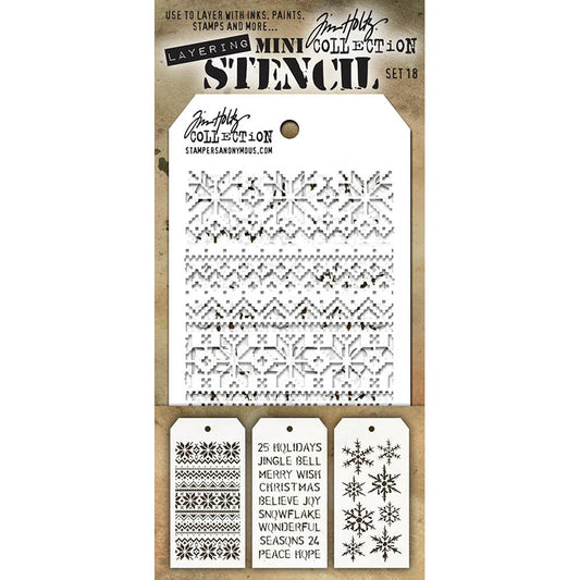 Tim Holtz & Stampers Anonymous Mini Stencil Set 18