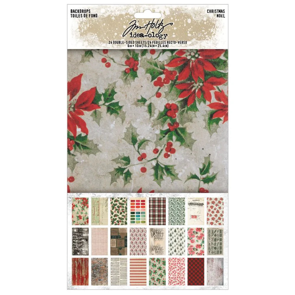 Tim Holtz Idea-ology Backdrops Christmas 24 Double Sided She