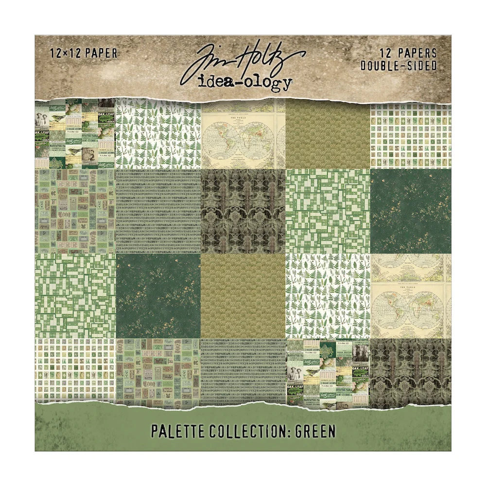 Tim Holtz Idea-ology Palette Collectoin Green 12x12"