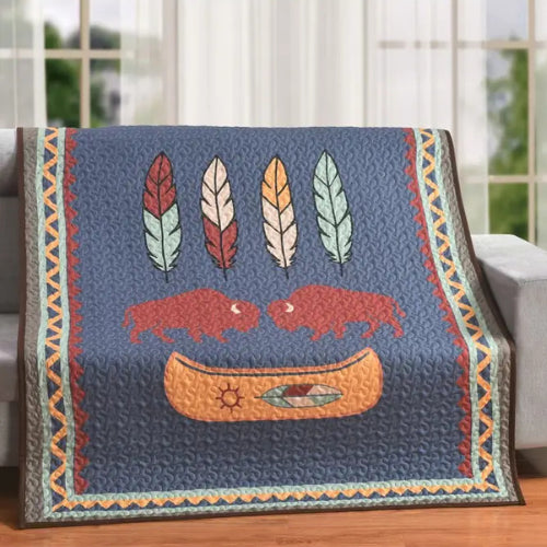 Quilt Throw, Bison Trail 50x60"