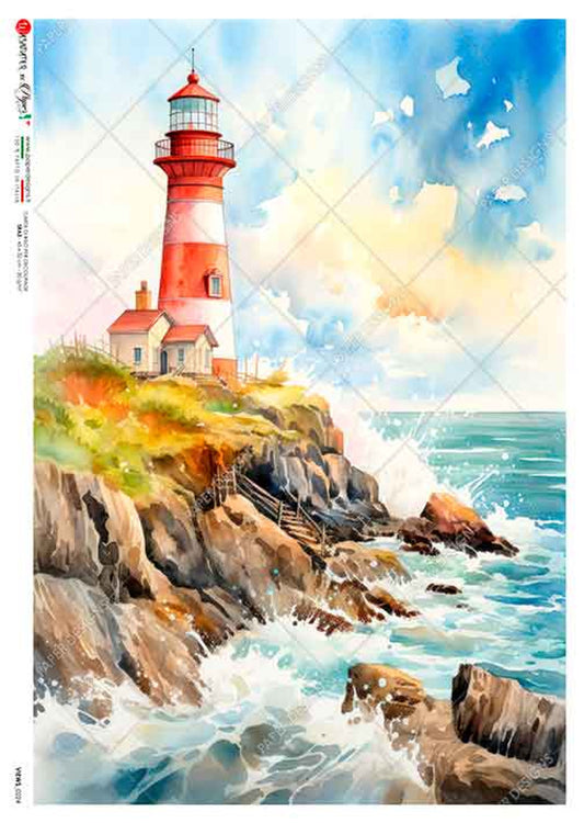 Paper Designs : Coastal Lighthouse Rice Paper A4