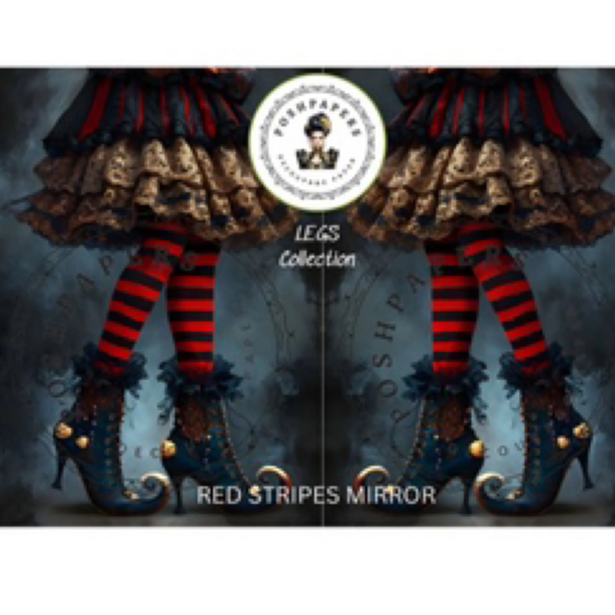 Posh Papers - Red Stripes Mirror 53x73 cm