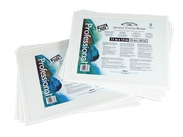 Winsor & Newton Artist Canvas Boards Triples Pack  11x14"