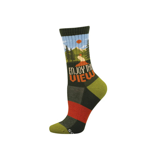 Ladies Compass Wool Enjoy The View Green Crew