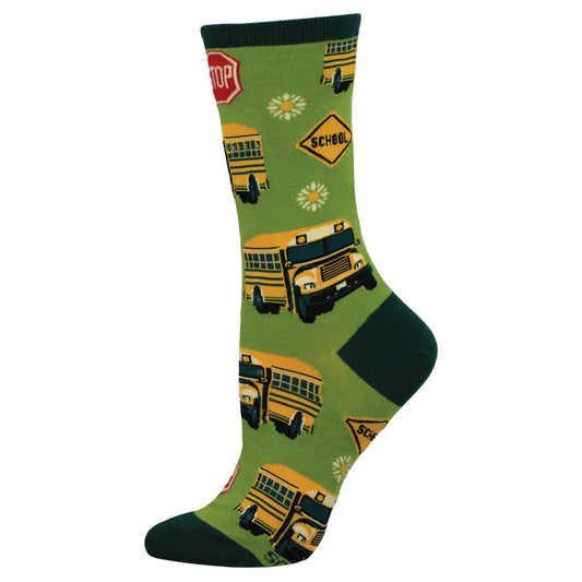Ladies School Bus Green Crew
