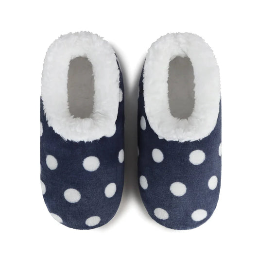 Snoozies! - Women's Polka Dots Navy - Size Vareity