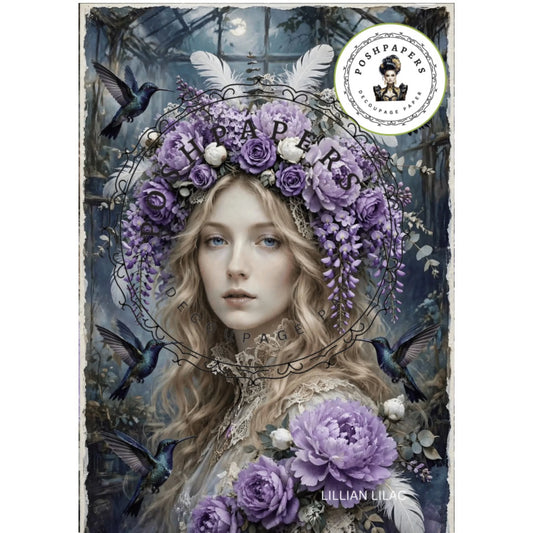 Posh Papers - Lilian Lilac 53x73 cm