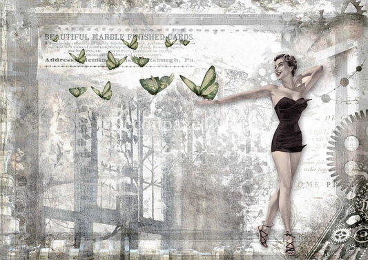 Decoupage Queen - Pinup Collection Retro Heart A4 Rice Paper