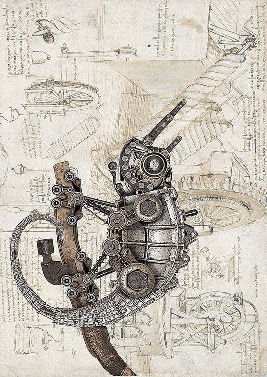 Paper Designs - Steampunk Lizard A4 Rice Paper