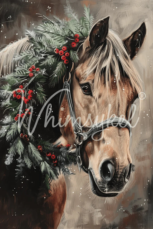 Whimsykel Designs : Decoupage Paper : Yuletide Steed (14x20 & 21x29")
