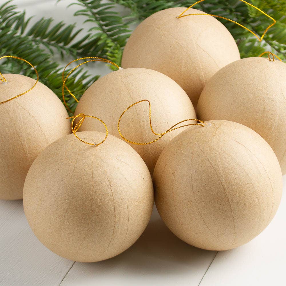 Factory Direct Craft - 3-1/2" Paper Mache Ball Ornament