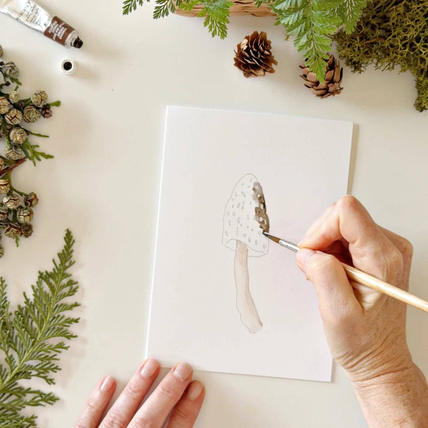 Emily Lex Studio - Mushrooms Paintable Watercolor Notecard Set