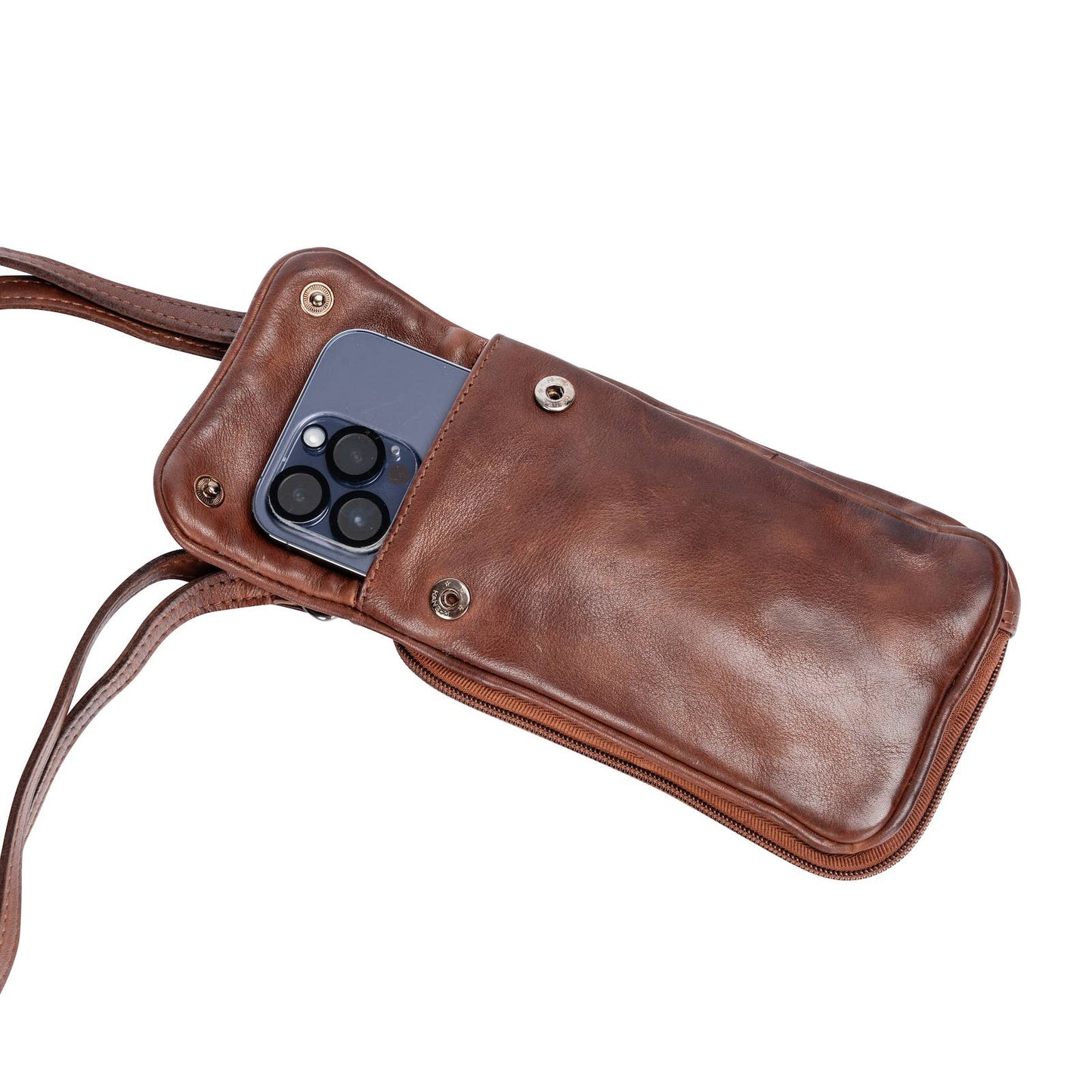 Greenwood Leather : Leather Phone Bag Elk - Brown