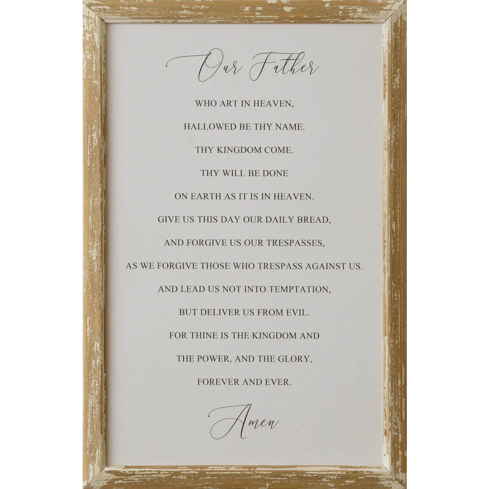 The Lord's Prayer Framed Sign