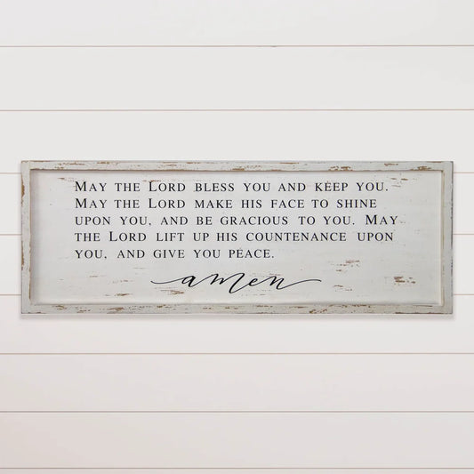 May the Lord Bless You - White Chippy Sign