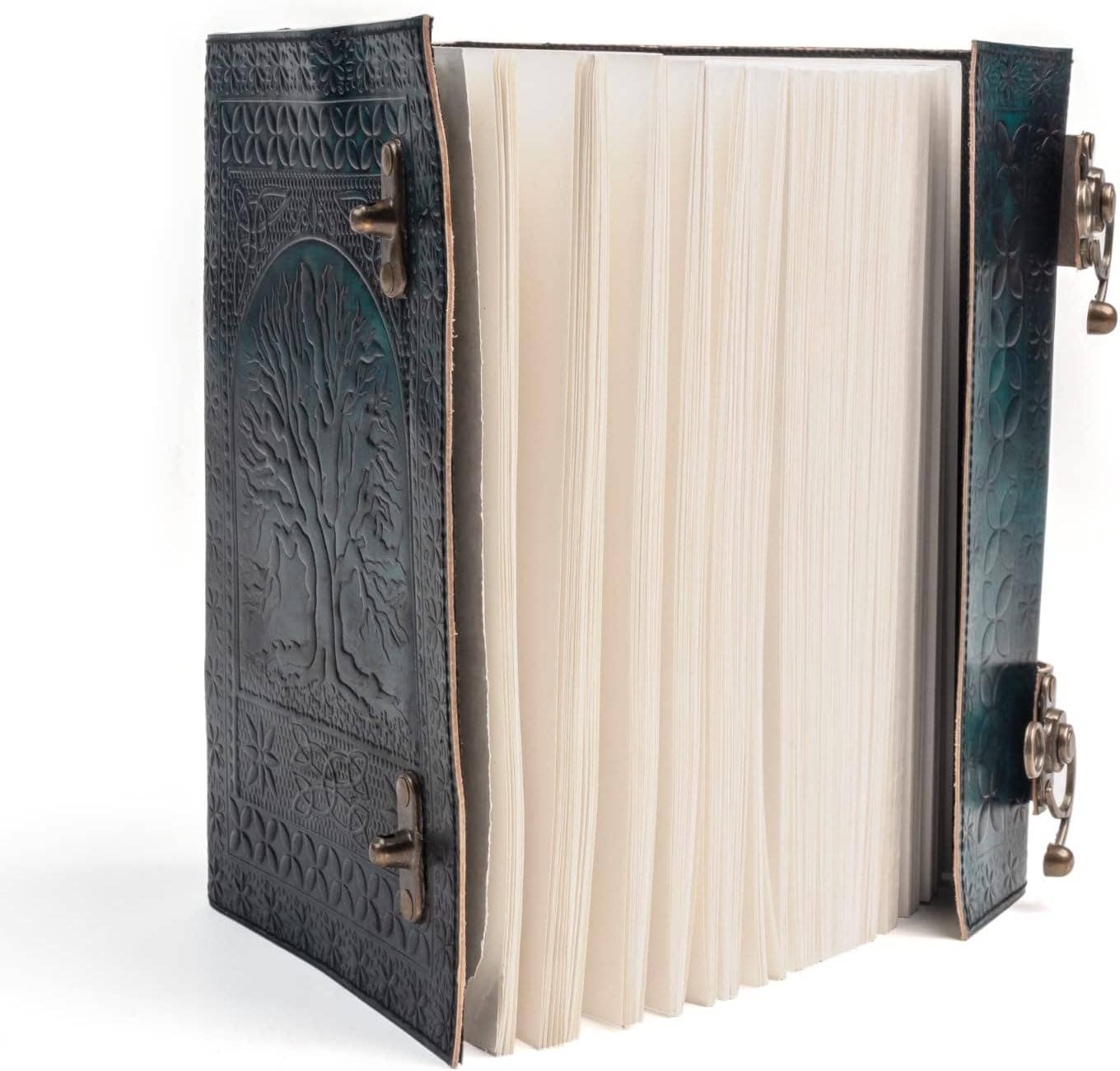 Tuzech 600 pages large tree of life journal | leather journal diary | embossed large tree of life notebook | writing leather notebook | handmade leather journal | leather grimoire | leather sketchbook 7 x 10 Thread Bound