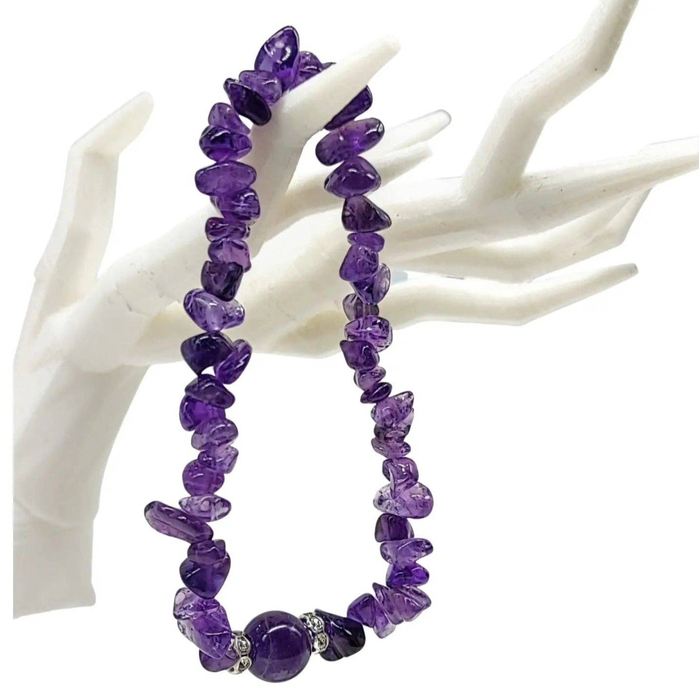 Arômes & Évasions : Amethyst Chips w/ Bead Bracelet