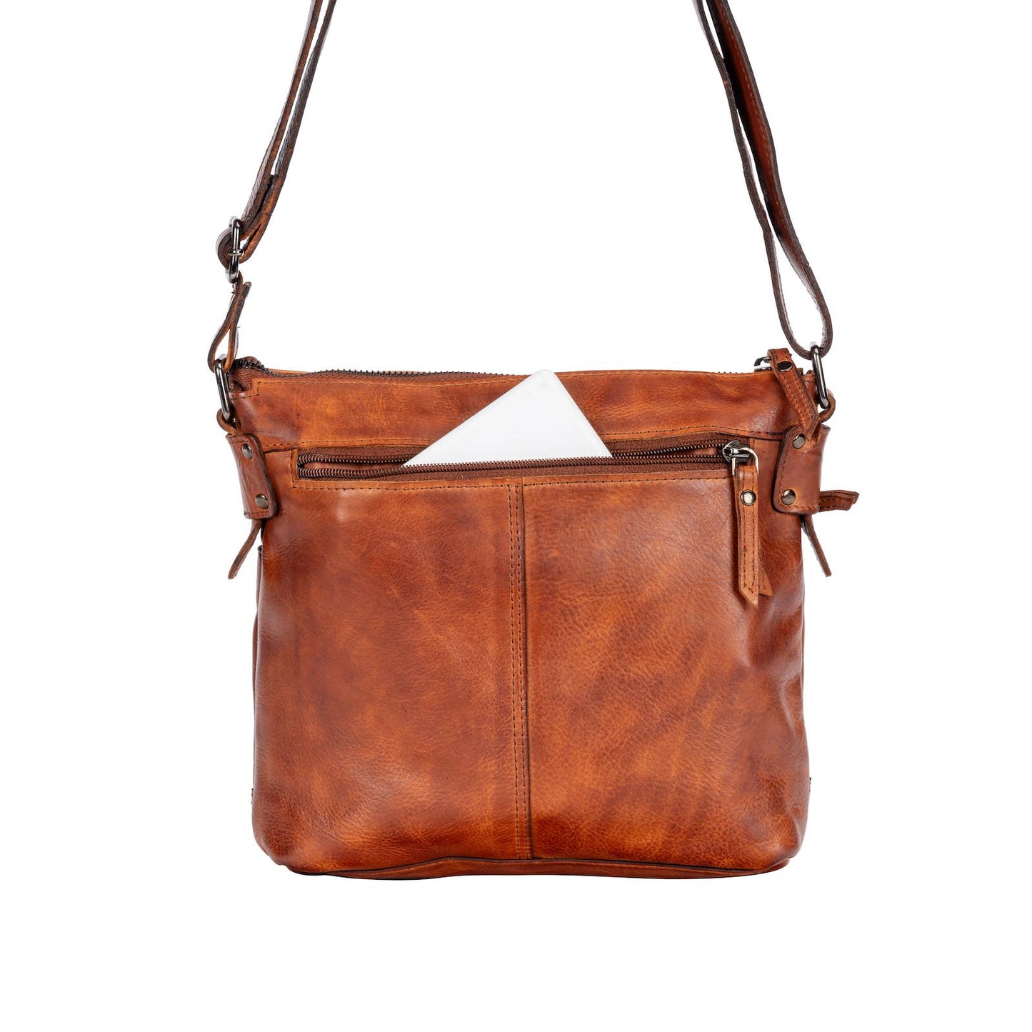 Greenwood Leather : Leather Shoulder Bag Nora - Cognac