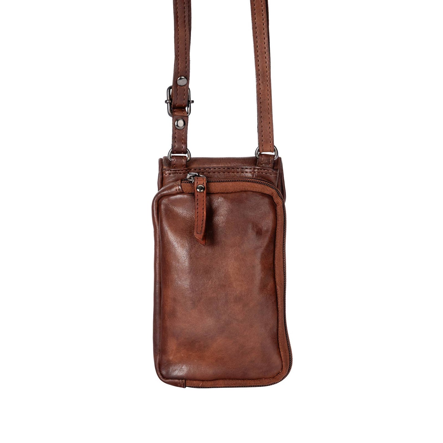 Greenwood Leather : Leather Phone Bag Elk - Brown