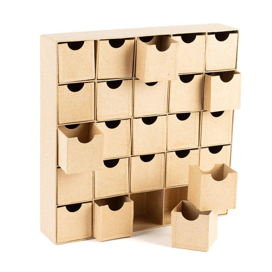 Factory Direct Craft - Paper Mache Advent Countdown Box - 11-1/8" W x 11-1/8" H