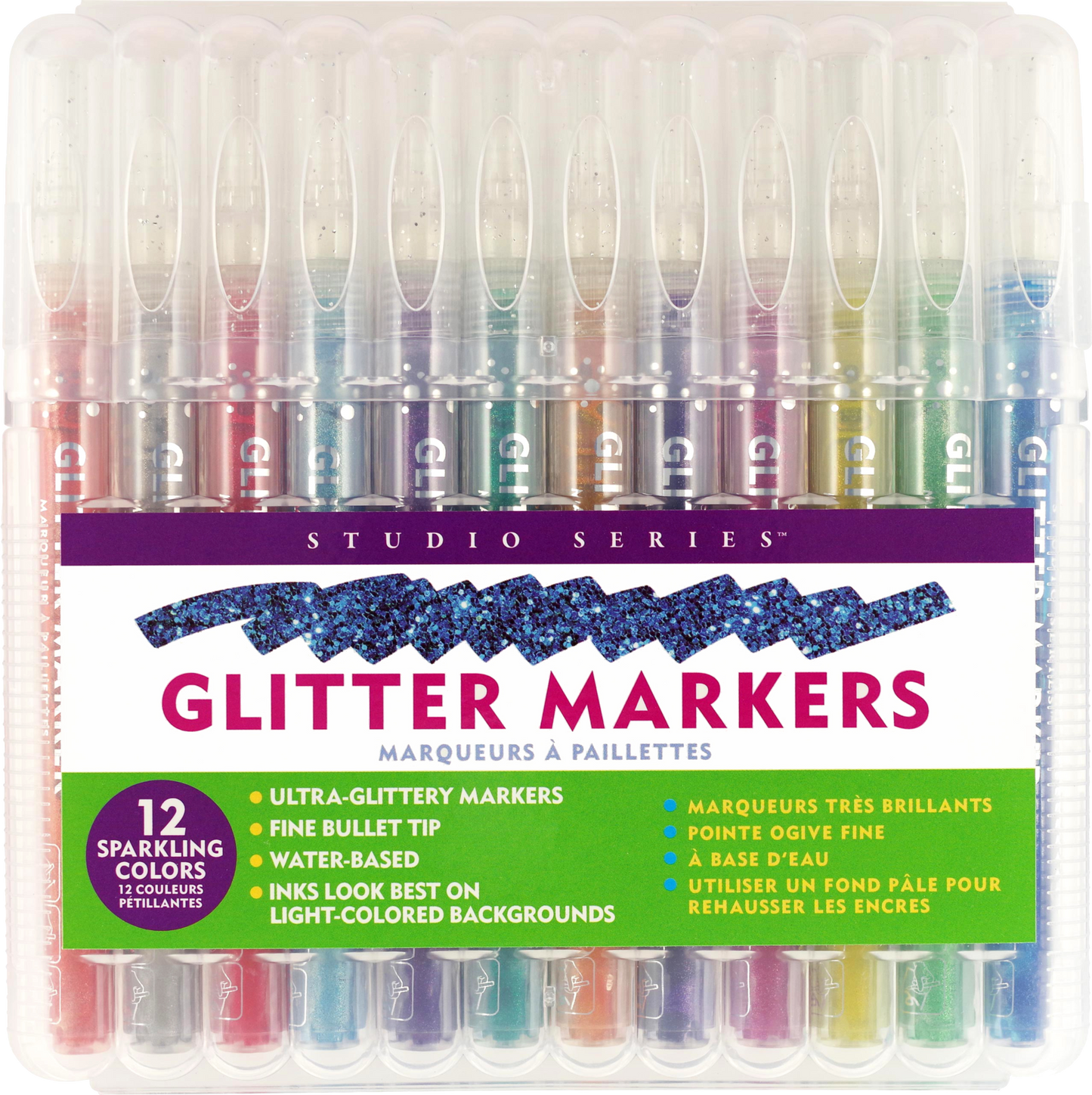 Peter Pauper Press - Studio Series Glitter Markers (Set of 12)