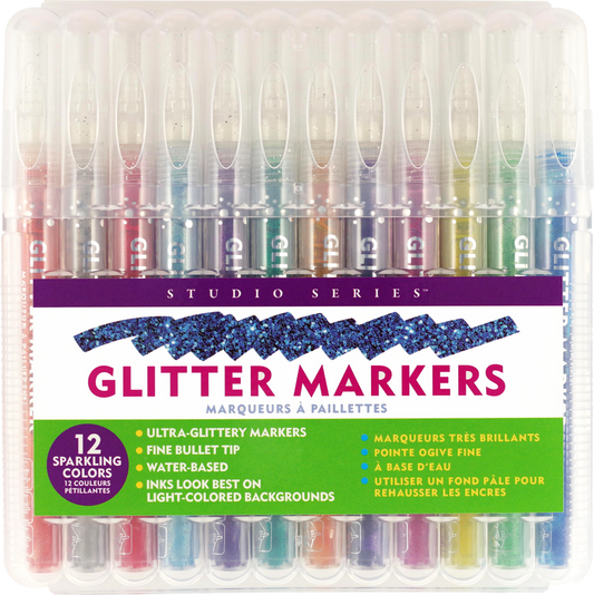 Peter Pauper Press - Studio Series Glitter Markers (Set of 12)