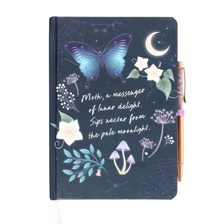 Something Different : Midnight Moth Journal with Amethyst Pen