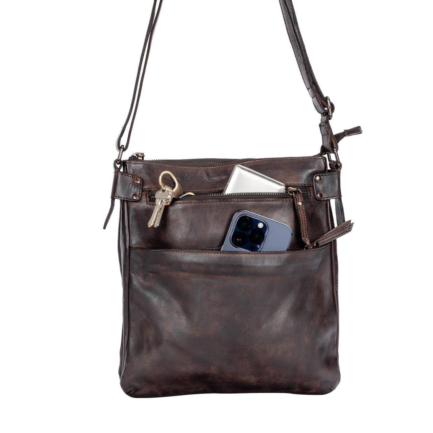 Greenwood Leather : Leather Shoulder Bag Robbie Brown