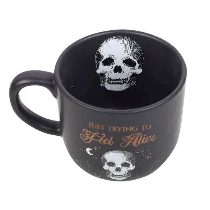 Something Different : Trying To Feel Alive Skull Mug