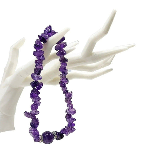 Arômes & Évasions : Amethyst Chips w/ Bead Bracelet