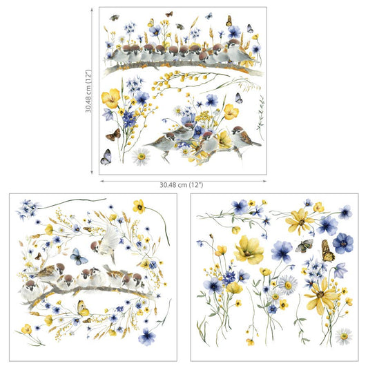 Hokus Pokus - Petite Transfer - Garden Tweets 12.4x11.8"