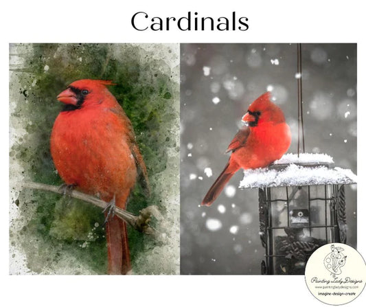 Painting Lady Designs : Cardinals Decoupage 24x36"