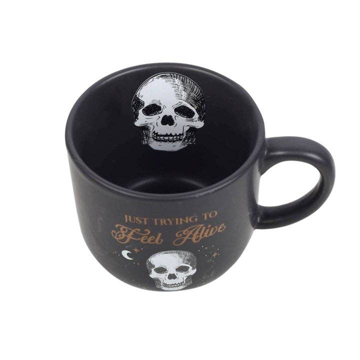 Something Different : Trying To Feel Alive Skull Mug