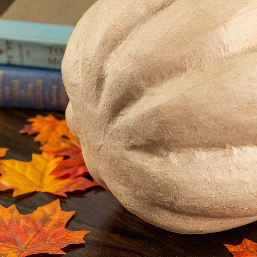 Factory Direct Craft - Paper Mache Pumpkin - 9-1/4" H x 7-1/2" Dia.