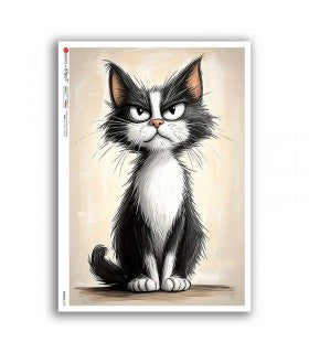 Paper Designs - Grumpy Whiskers A4 Rice Paper