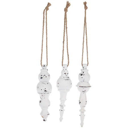 Painted White Finial Ornament