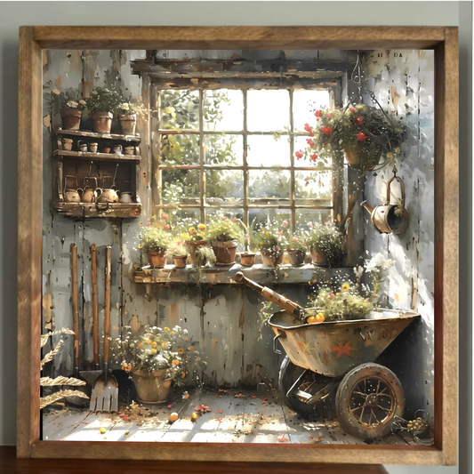 Stir Crazy Signs - Rustic Garden Farmhouse Sign 12x12"